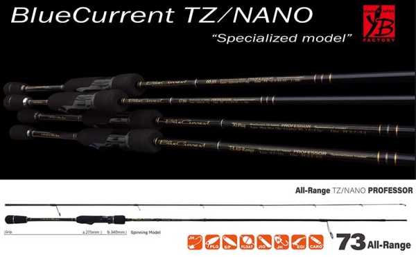 YAMAGA BLUE CURRENT 73ALL RANGE TZ-NANO PROFESSOR 2.22m 0.5-12gr Fuji Titanium Torzite